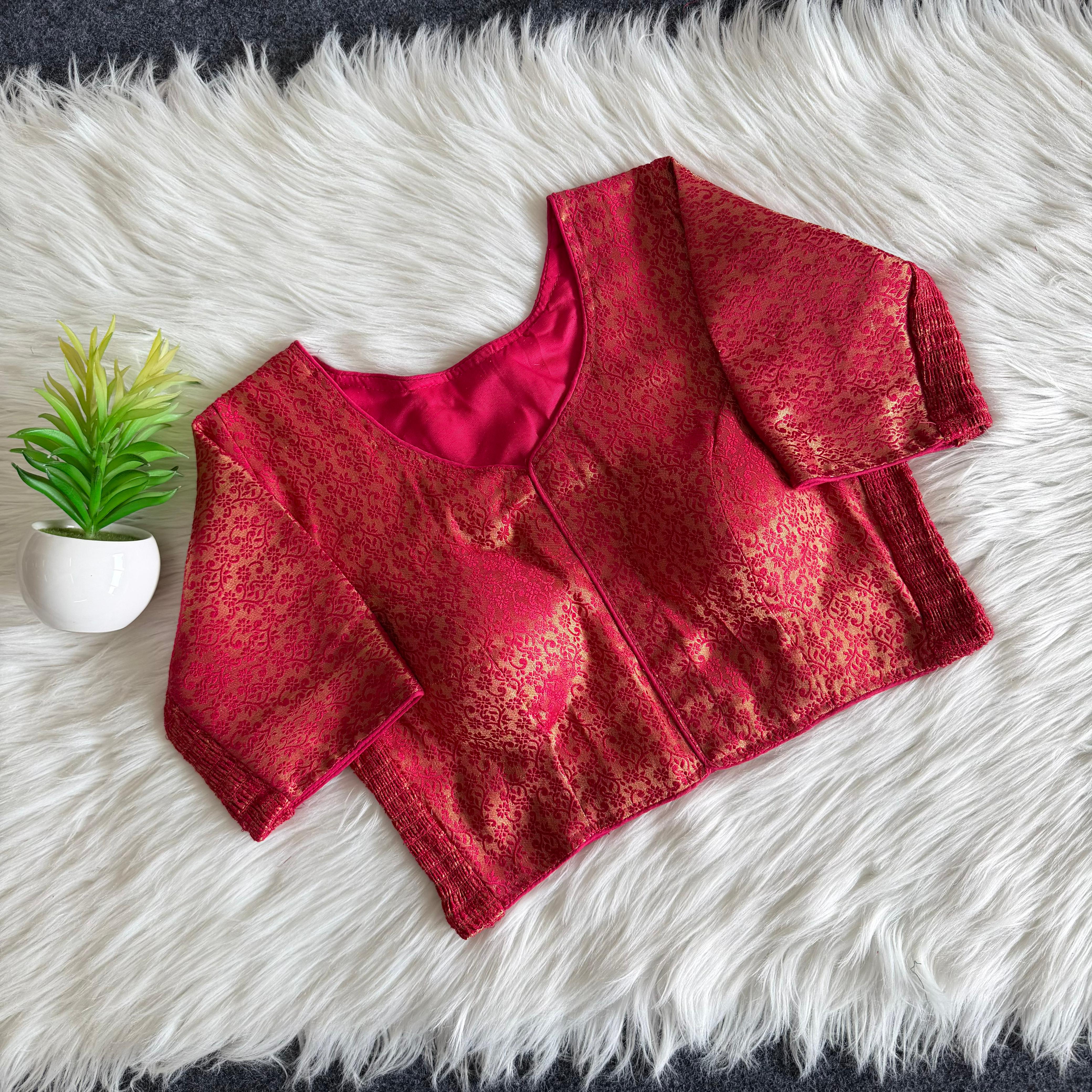 Saanvika Banarasi Blouse-Pink